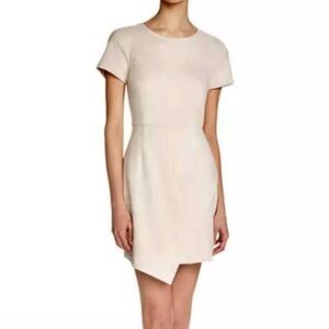 Aqua Blush Microsuede Asymmetrical Hem Mini Dress